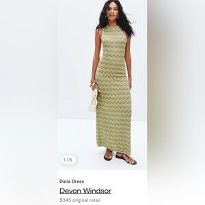 DEVON WINDSOR Dalia Olive Chevron Maxi Dress